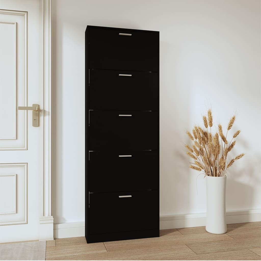 Black Wood Knobero Black 59x17x169 cm