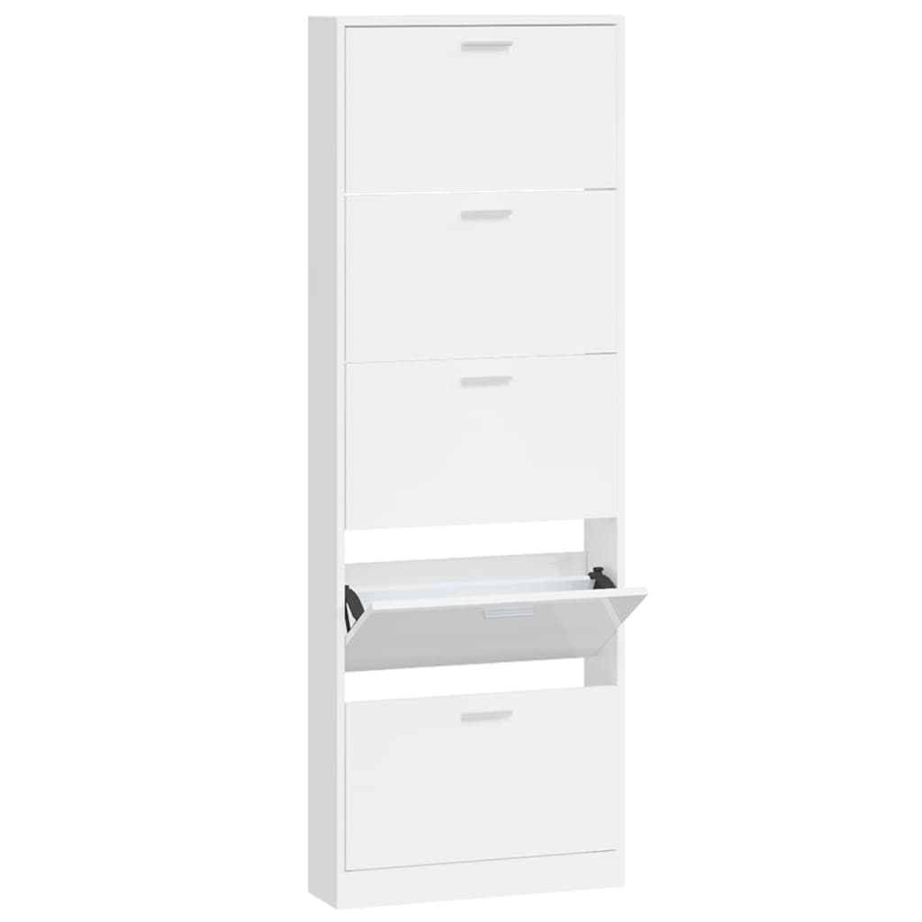 Mueble zapatero madera blanco brillo 59x17x169 cm vidaXL