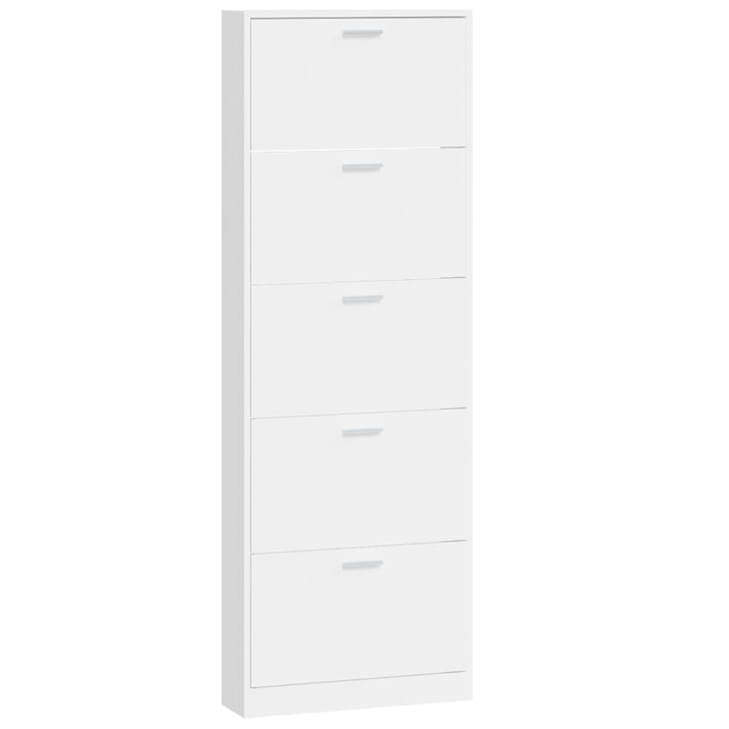 Mueble zapatero madera blanco brillo 59x17x169 cm vidaXL