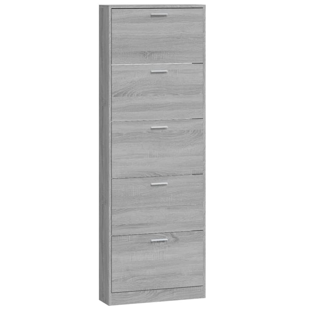 Mueble zapatero madera gris Sonoma 59x17x169 cm vidaXL