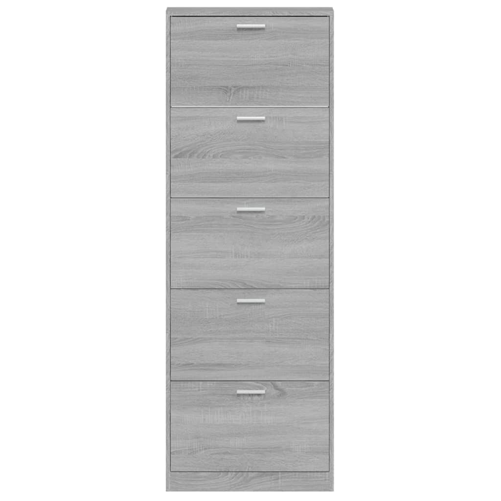 Mueble zapatero madera gris Sonoma 59x17x169 cm vidaXL