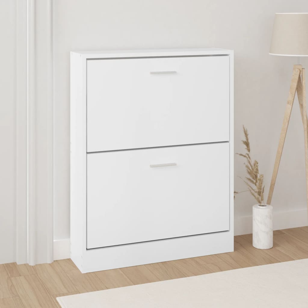 Vetonek Mueble zapatero madera contrachapada blanco 59x17x81 cm