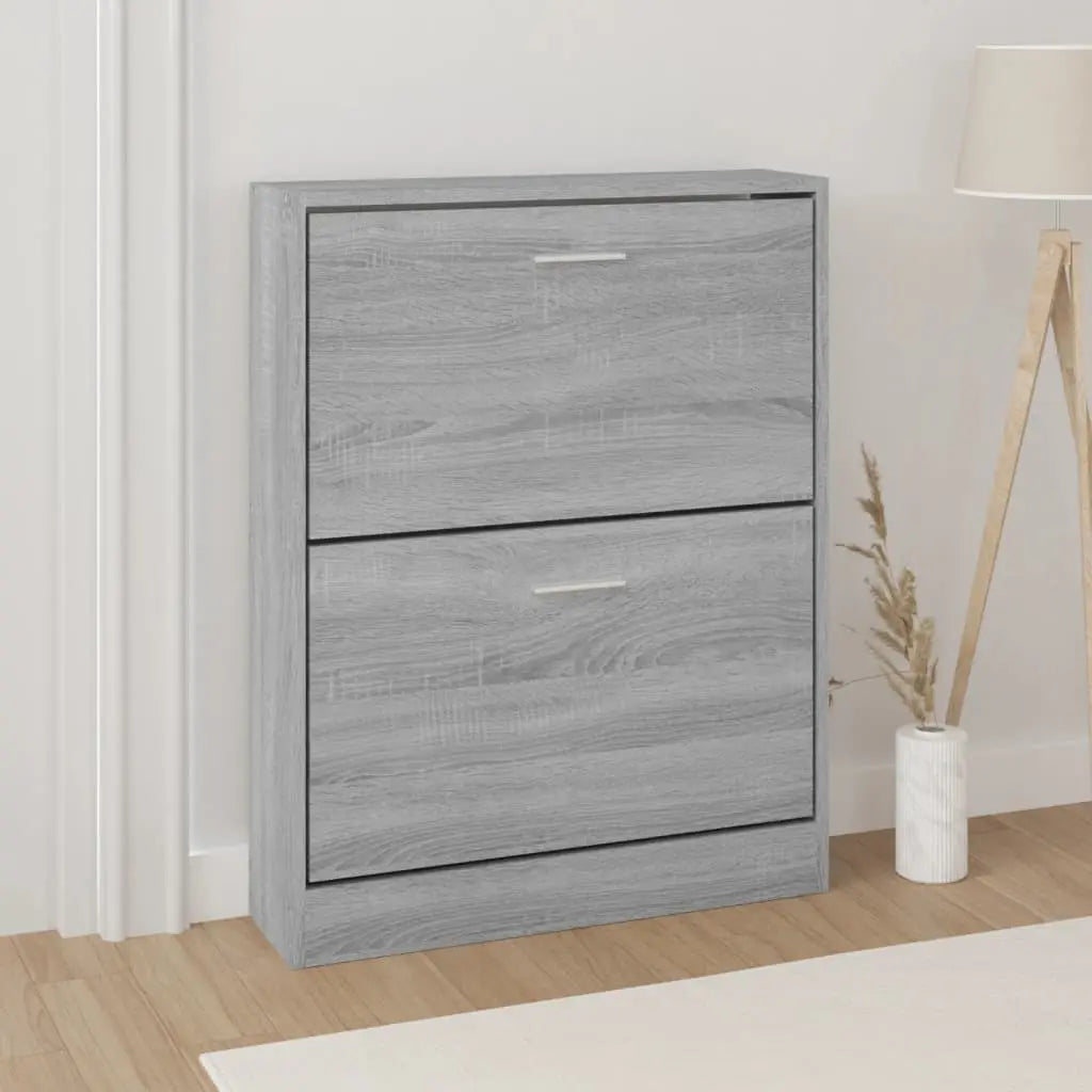 Vetonek Mueble zapatero madera contrachapada gris Sonoma 59x17x81 cm