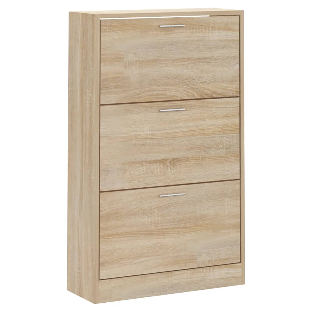 Mueble zapatero madera roble Sonoma 63x24x103 cm - Vetonek