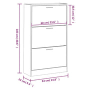Sapateira em compensado de carvalho Sonoma 63x24x103 cm V5223 Vetonek