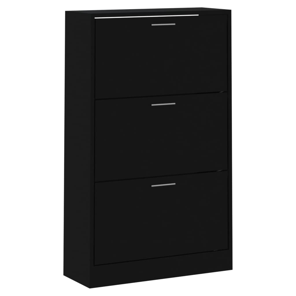 Mueble zapatero madera negro 63x24x103 cm - Vetonek