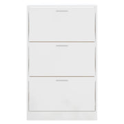 Sapateira de compensado branco brilhante 63x24x103 cm V5254 Vetonek