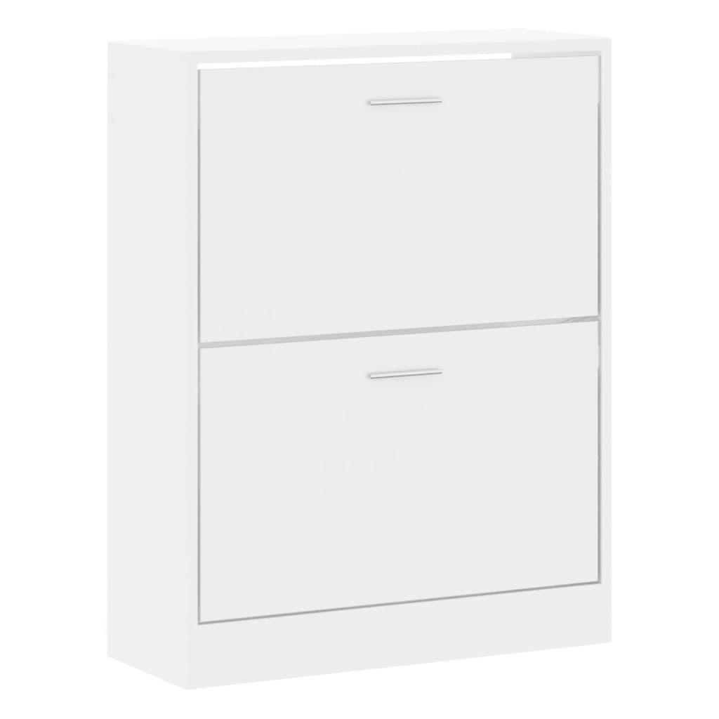 Mueble zapatero madera blanco brillo 63x24x81 cm