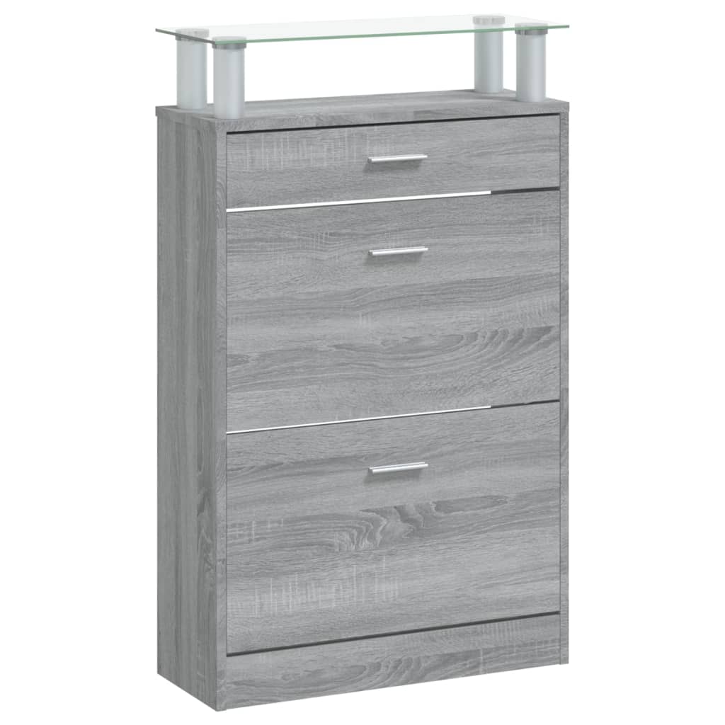 Mueble zapatero madera gris Sonoma 63x24x104 cm vidaXL