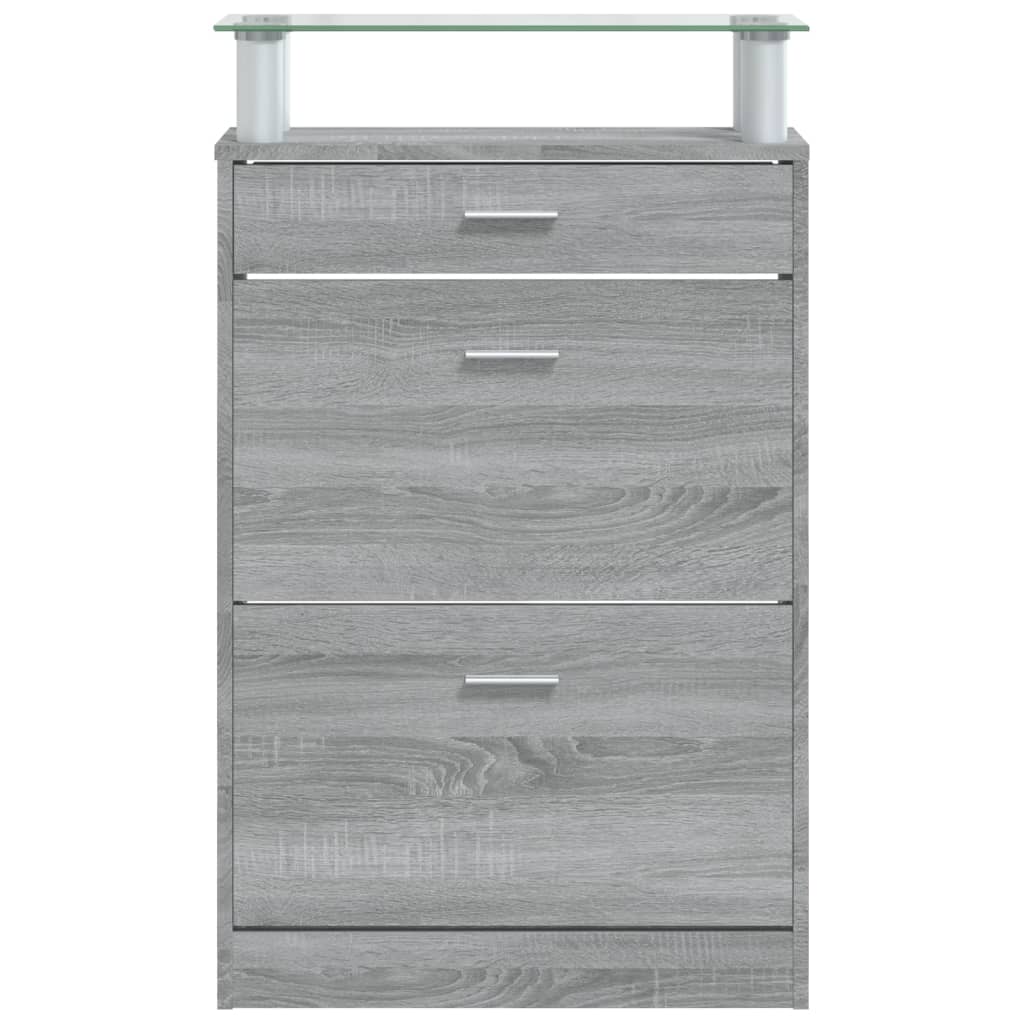 Mueble zapatero madera gris Sonoma 63x24x104 cm vidaXL