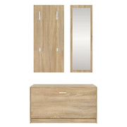 Set di mobili scarpiera 3 in 1 in compensato di rovere Sonoma v5438 - Vetonek