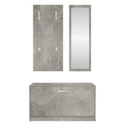 Set di mobili scarpiera 3 in 1 in compensato grigio cemento v5445 - Vetonek