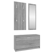 Set di mobili scarpiera 3 in 1 in compensato grigio Sonoma v5469 - Vetonek