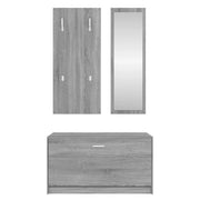 Set di mobili scarpiera 3 in 1 in compensato grigio Sonoma v5469 - Vetonek