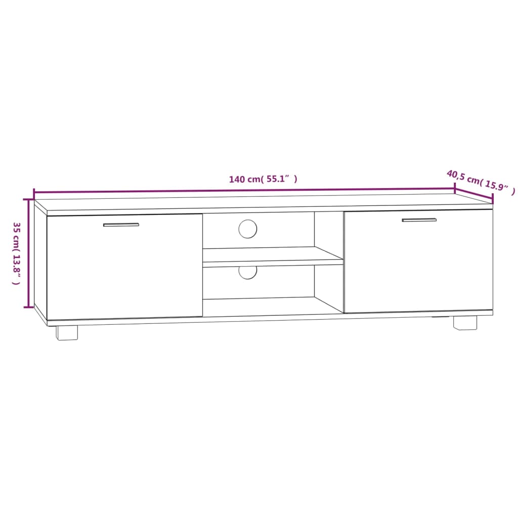 Mobili TV Grey Wood 140x40.5x35cm