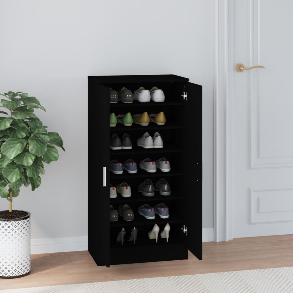 Mueble zapatero madera negro 55x35x108 cm vidaXL