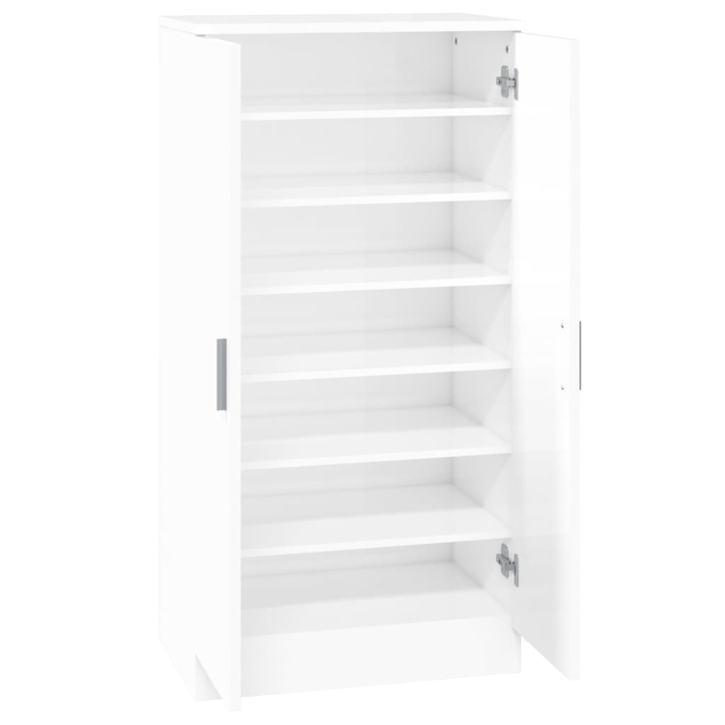 Mueble zapatero madera blanco brillo 55x35x108 cm vidaXL