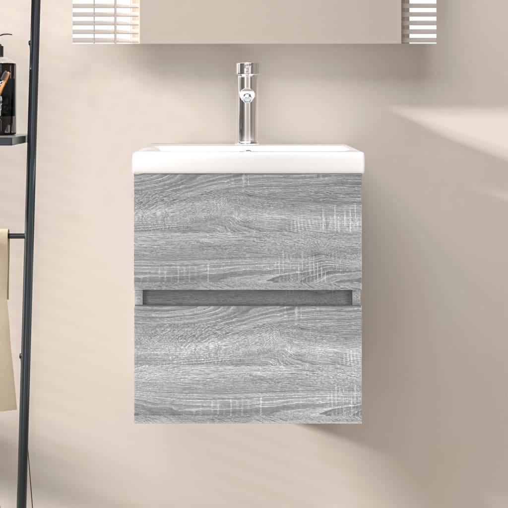 Vetonek Mueble de lavabo madera de ingeniería gris Sonoma 41x38,5x45 cm