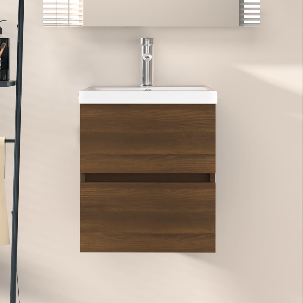 Vetonek Mueble de lavabo madera de ingeniería marrón roble 41x38,5x45cm