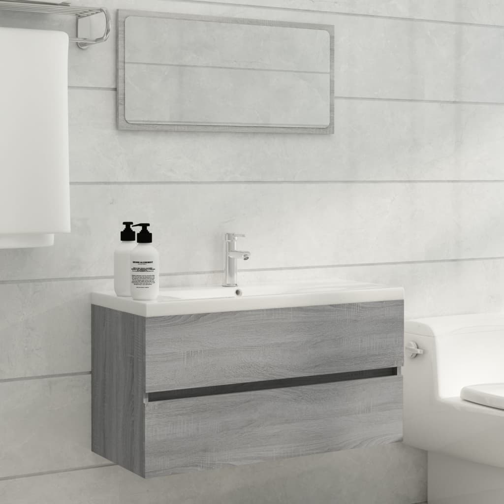 Mueble de lavabo madera de ingeniería gris Sonoma 90x38,5x45cm - Vetonek