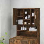 Smoked oak washing machine cabinet 70.5x25.5x90 cm - Vetonek
