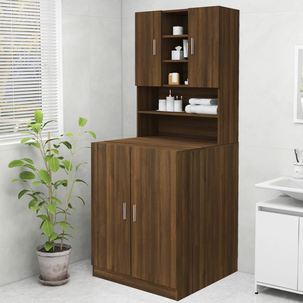 Brown oak washing machine cabinet 70.5x25.5x90 cm v6274 Vetonek