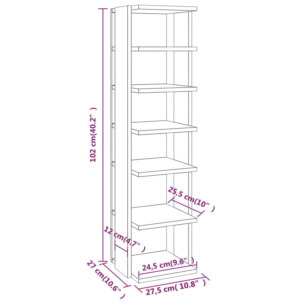 Mueble zapatero madera gris Sonoma 27,5x27x102 cm vidaXL