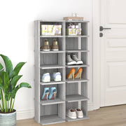 Zapateros 2 uds madera contrachapada gris sonoma 27,5x27x102 cm v6526 Vetonek