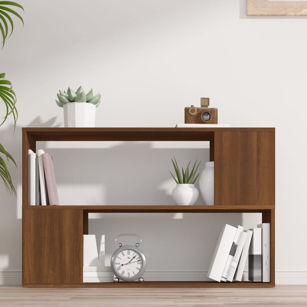 Brown wood shelf 100x24x63 cm