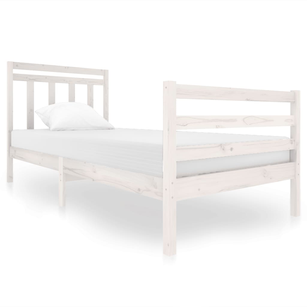 Estructura de cama sin colchón madera maciza blanco 90x200 cm - Vetonek