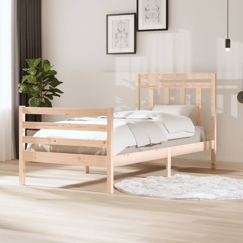 Vetonek Estructura de cama sin colchón madera maciza 100x200 cm