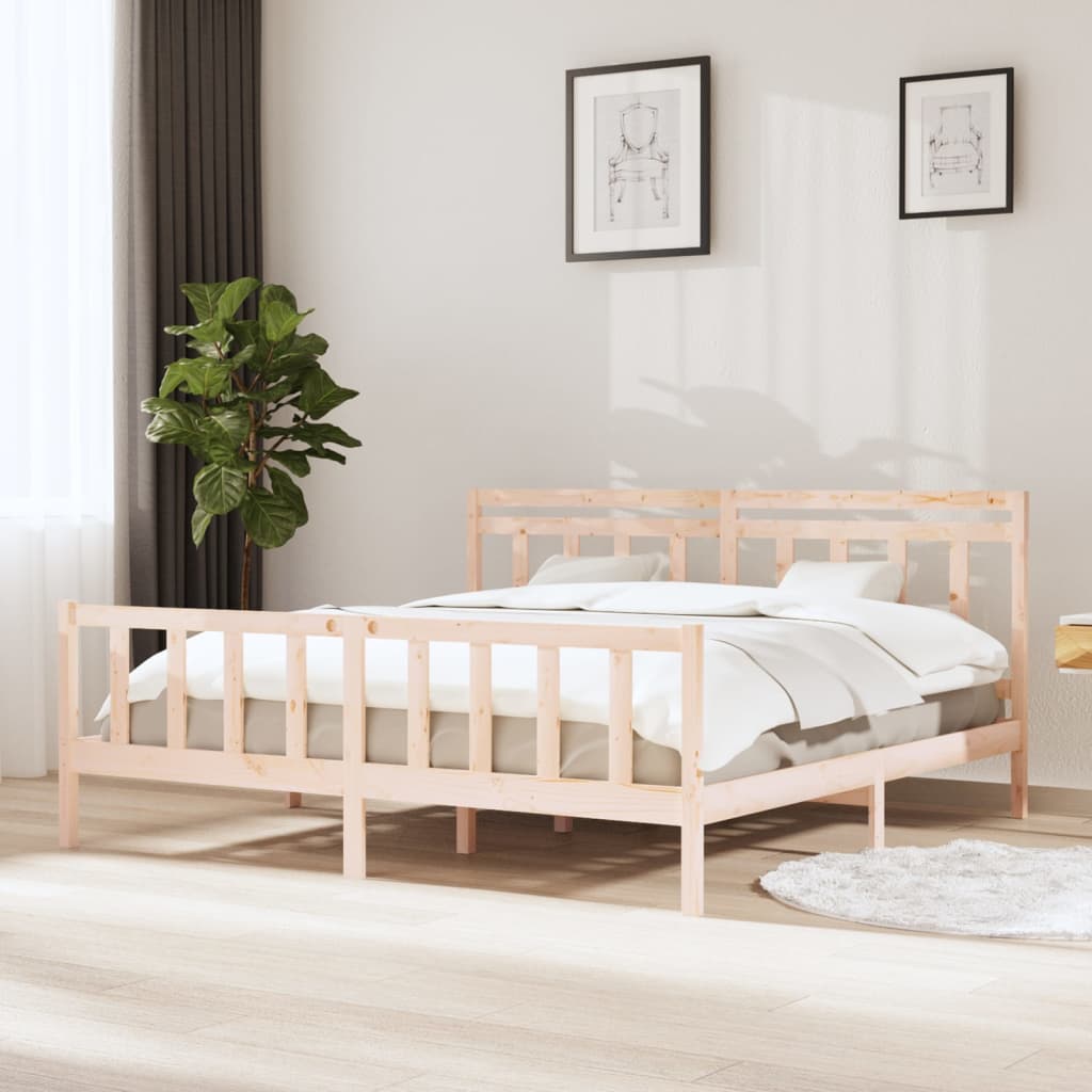 Vetonek Estructura de cama de madera maciza 200x200 cm