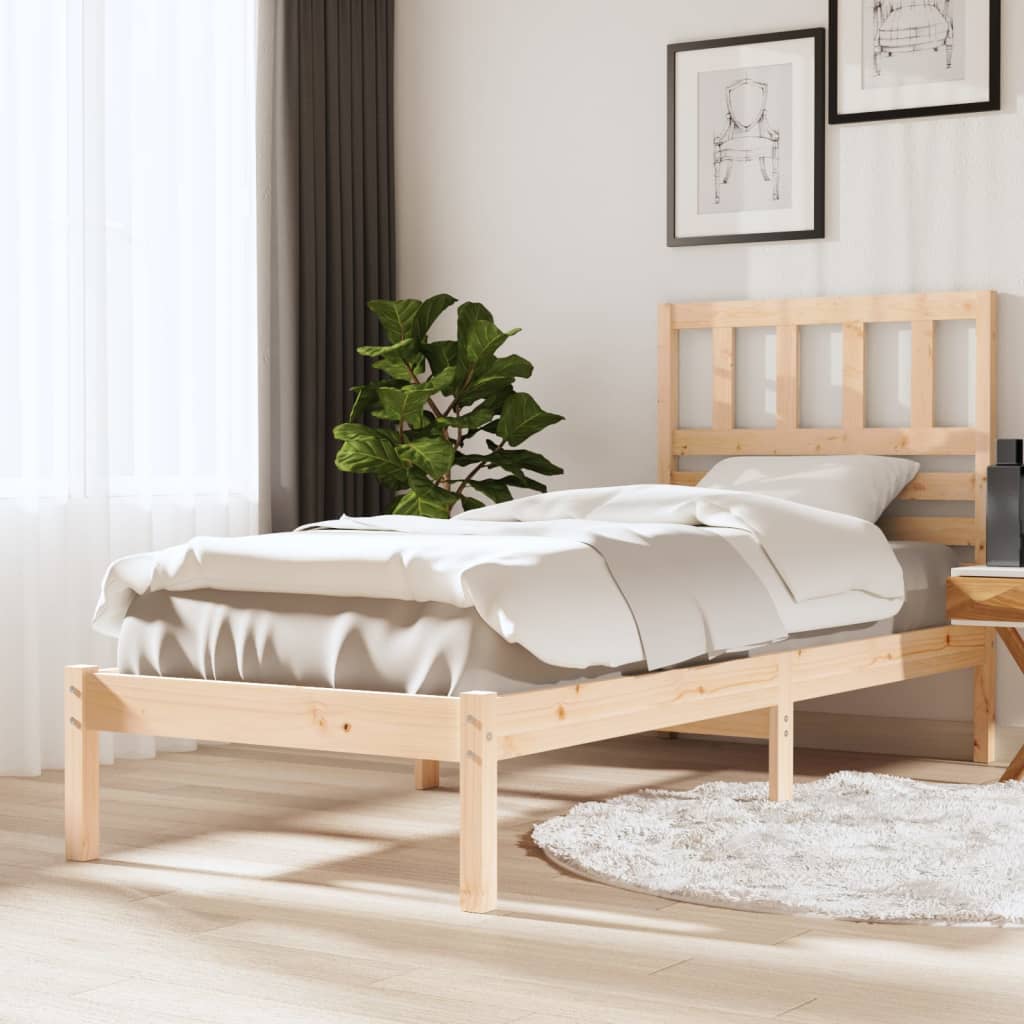 Vetonek Estructura de cama sin colchón madera maciza de pino 100x200 cm