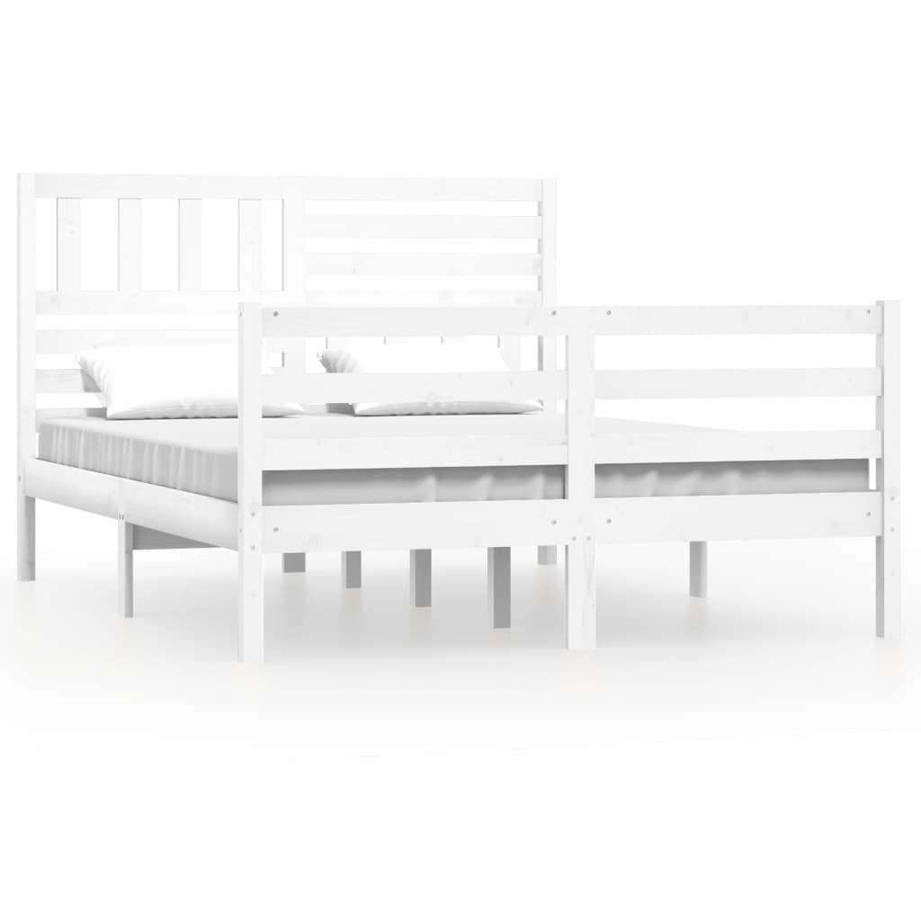 Estructura de cama sin colchón madera maciza blanco 120x200 cm - Vetonek