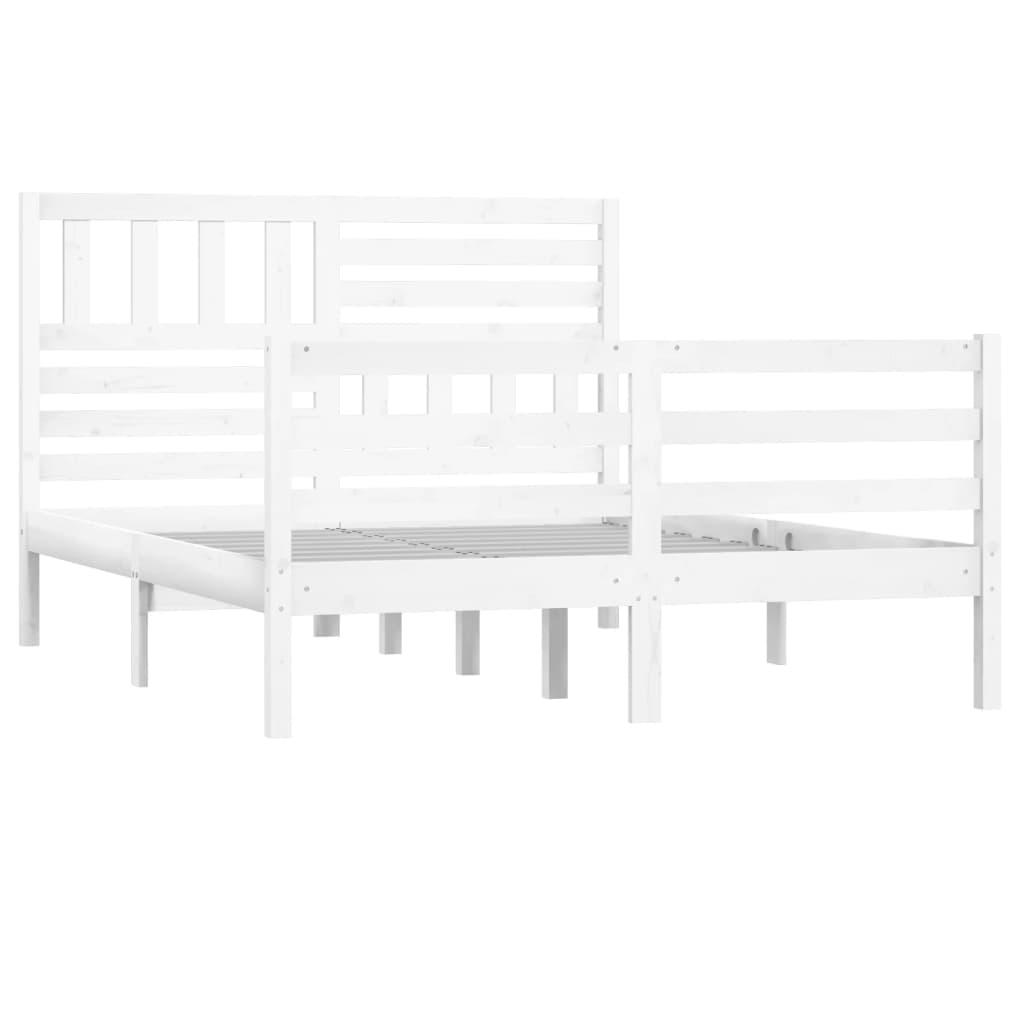 Estructura de cama sin colchón madera maciza blanco 120x200 cm - Vetonek