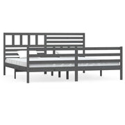 Vetonek Estructura de cama sin colchón madera maciza gris 200x200 cm