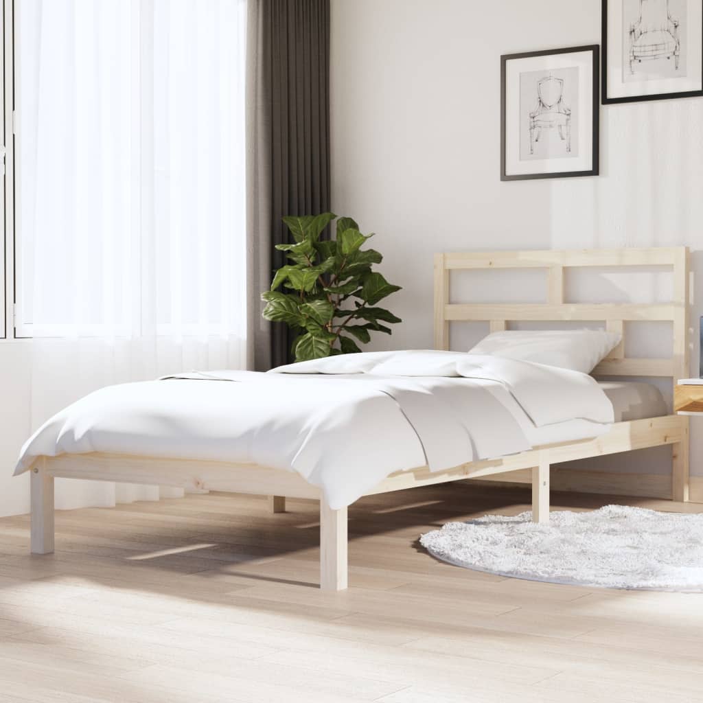 Vetonek Estructura de cama madera maciza de pino 90x200 cm