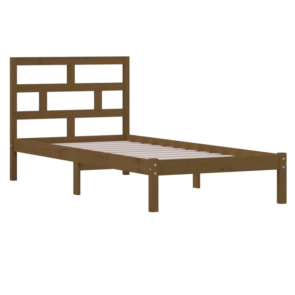 Estructura de cama madera maciza de pino marrón miel 100x200 cm - Vetonek