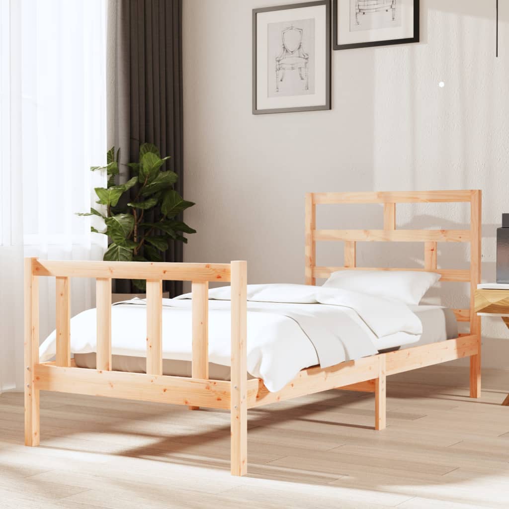 Vetonek Estructura de cama madera maciza de pino 90x200 cm