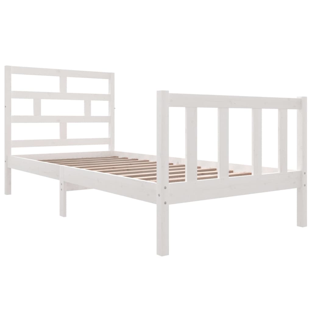 Estructura de cama madera maciza de pino blanco 90x200 cm - Vetonek