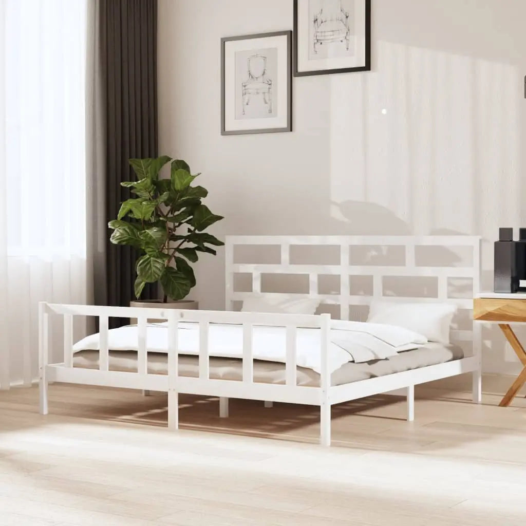 Vetonek Estructura de cama madera maciza de pino blanco 200x200 cm