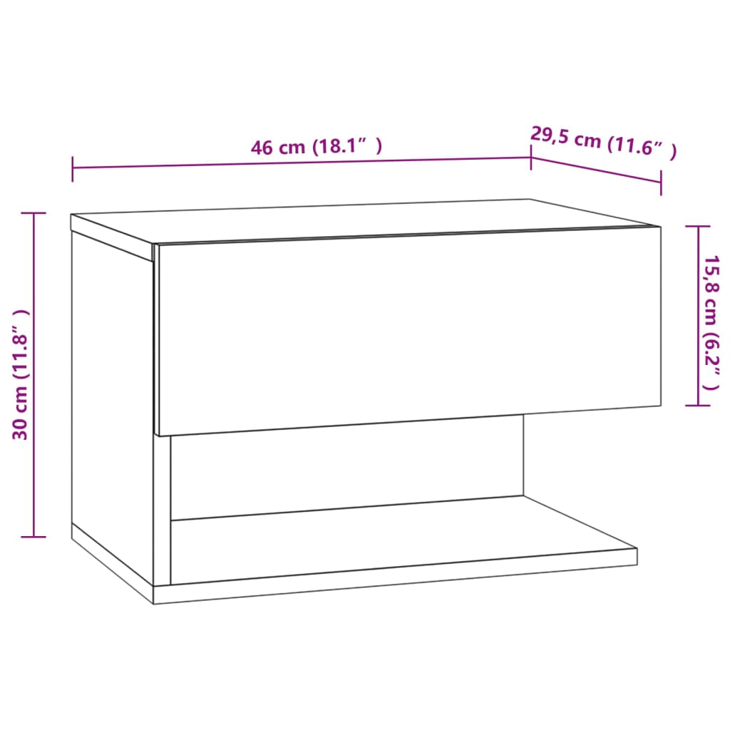 Mesitas de noche de pared 2 unidades blanca vidaXL