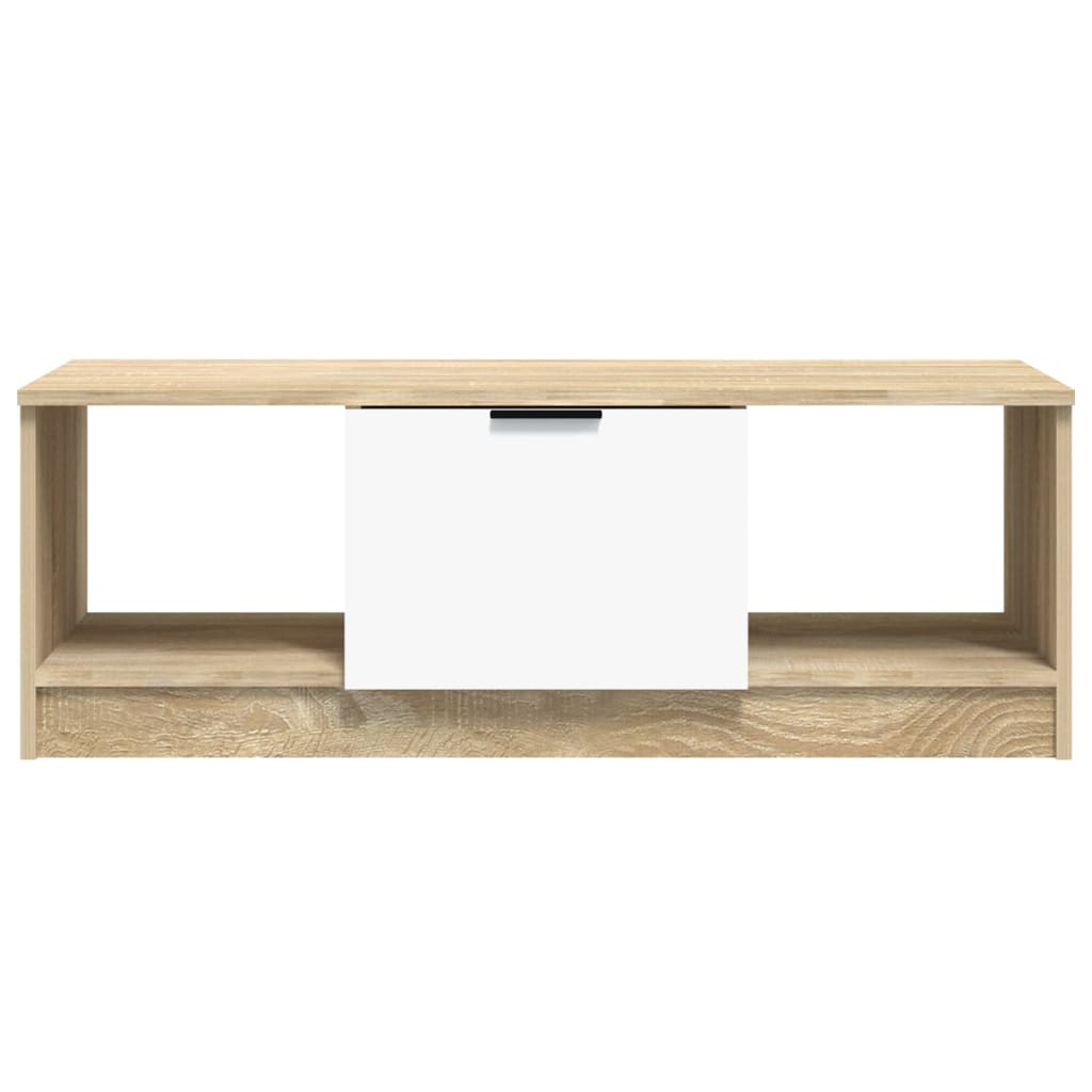 White and Oak Engineering Wood Center Table 102x50x36 cm