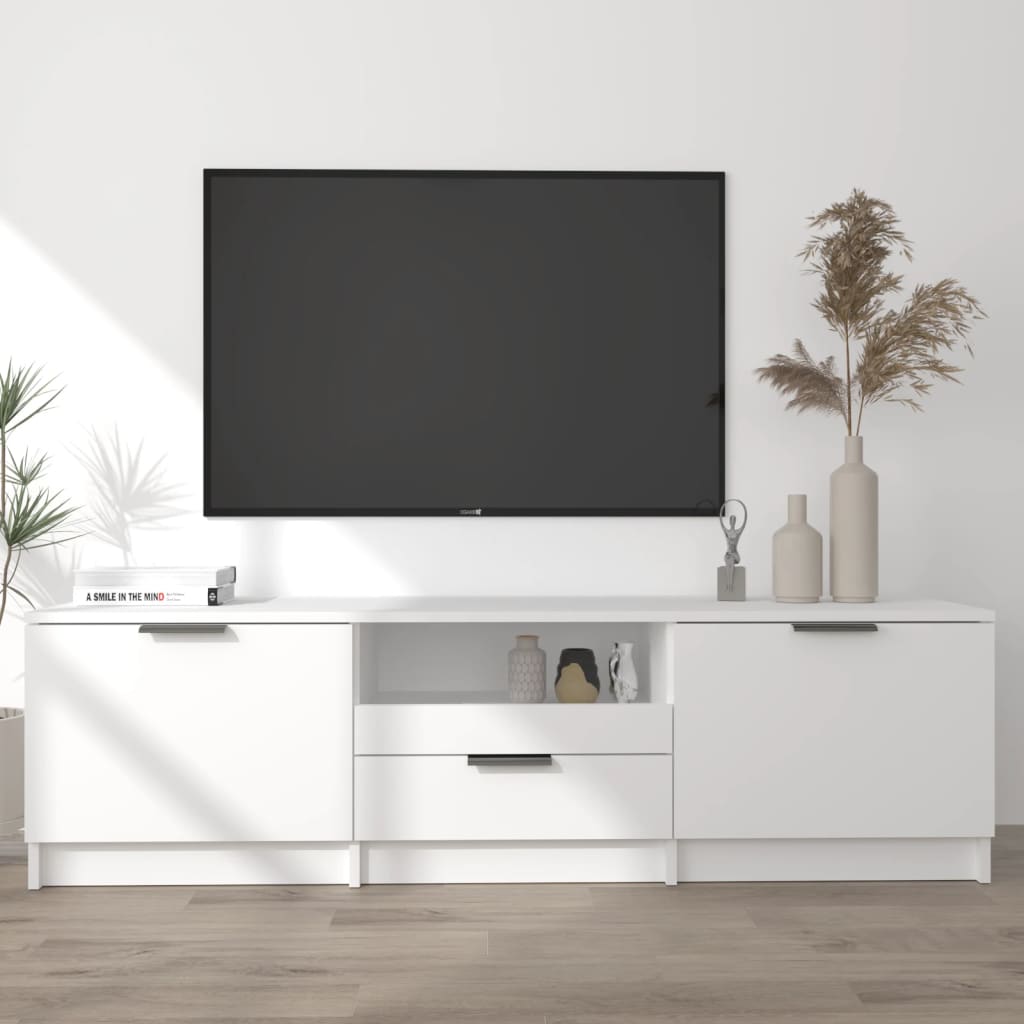 Vetonek Mueble para TV madera contrachapada blanco 140x35x40 cm