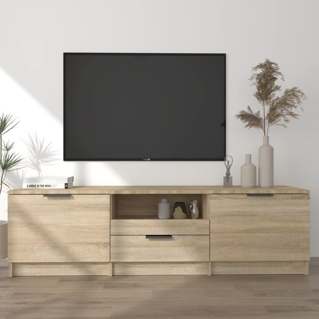 Vetonek Mueble de TV madera contrachapada roble Sonoma 140x35x40 cm