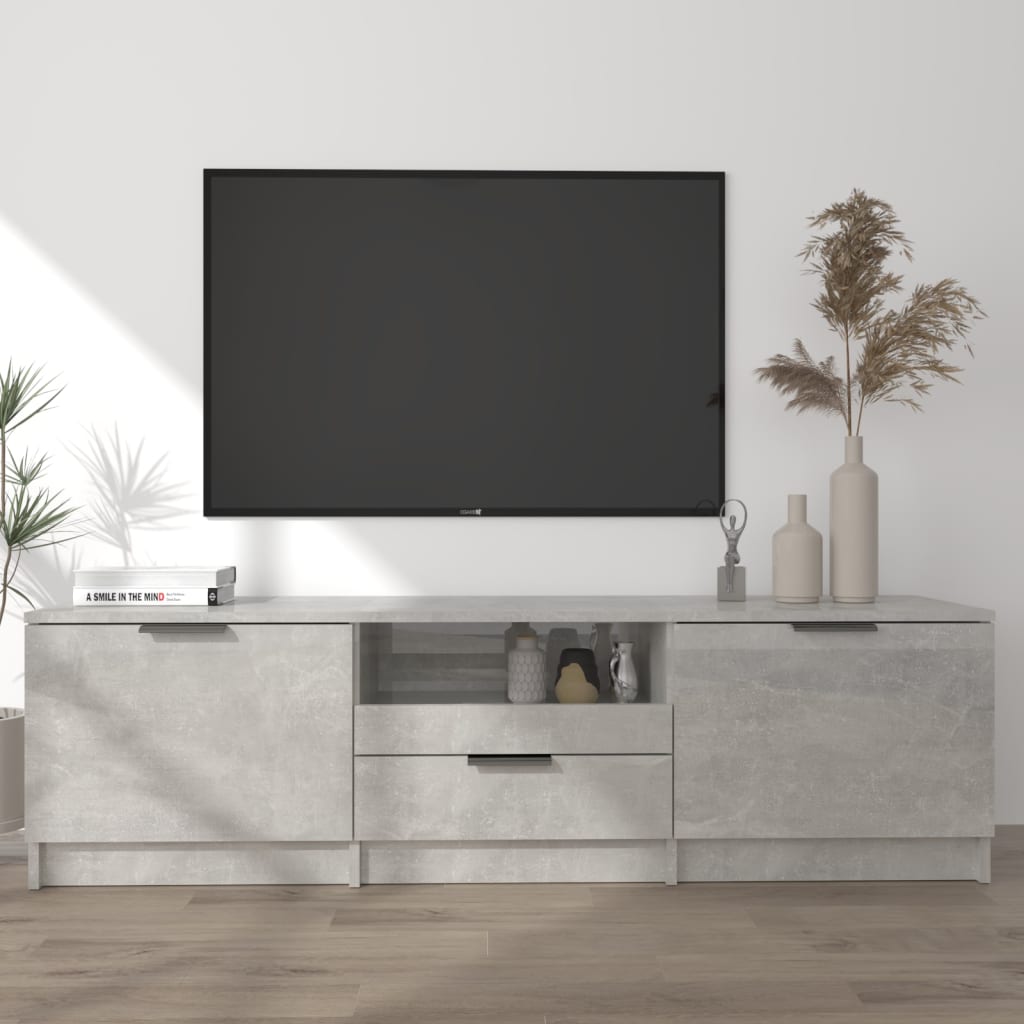 Vetonek Mueble de TV madera contrachapada gris hormigón 140x35x40 cm