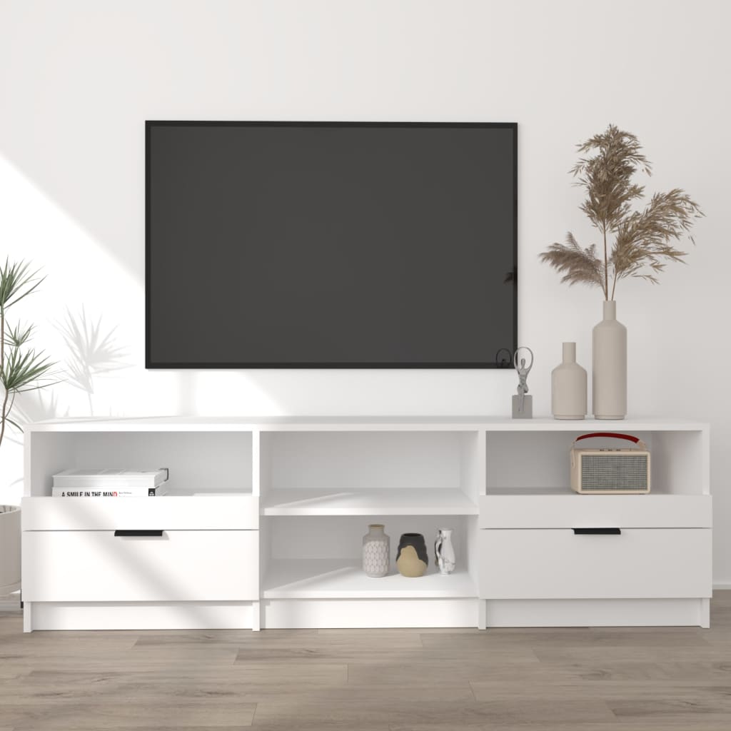 Vetonek Mueble para TV madera contrachapada blanco 150x33,5x45 cm