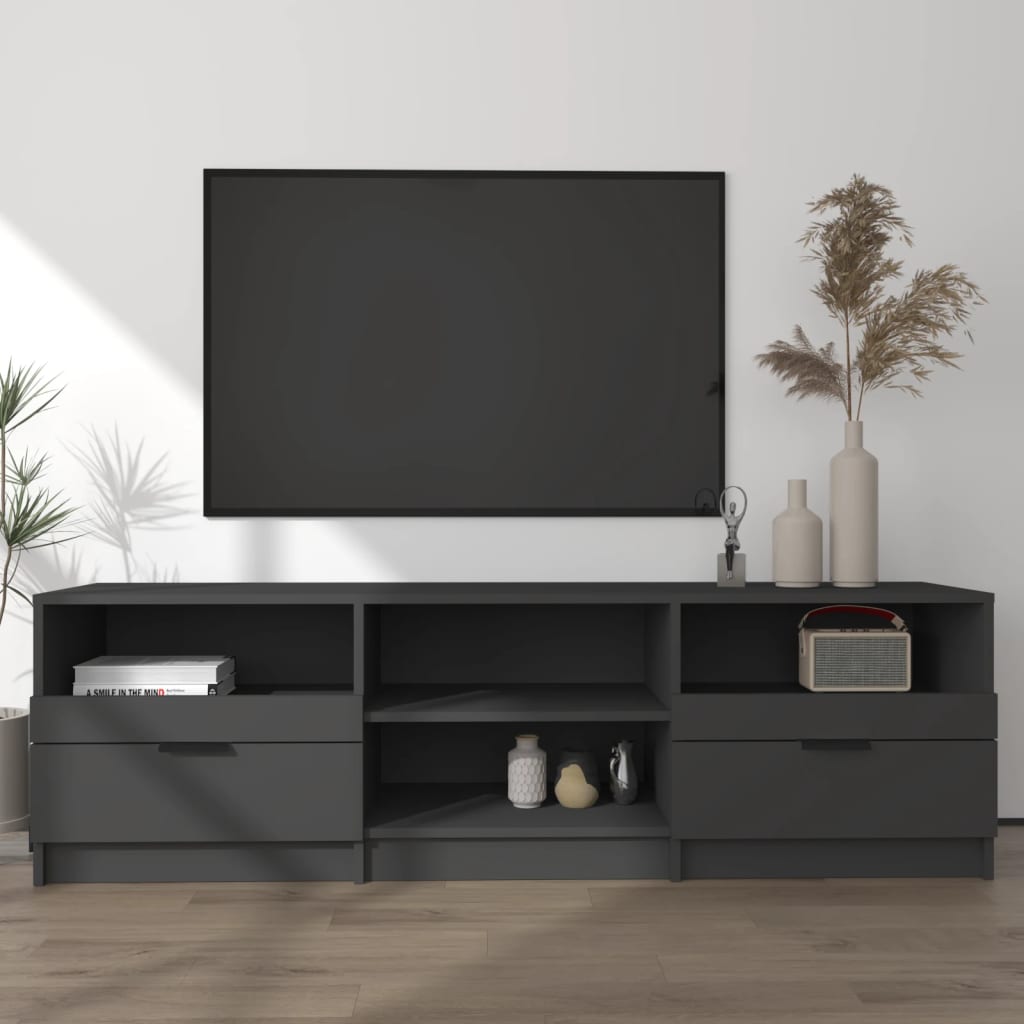 Vetonek Mueble para TV madera contrachapada negro 150x33,5x45 cm