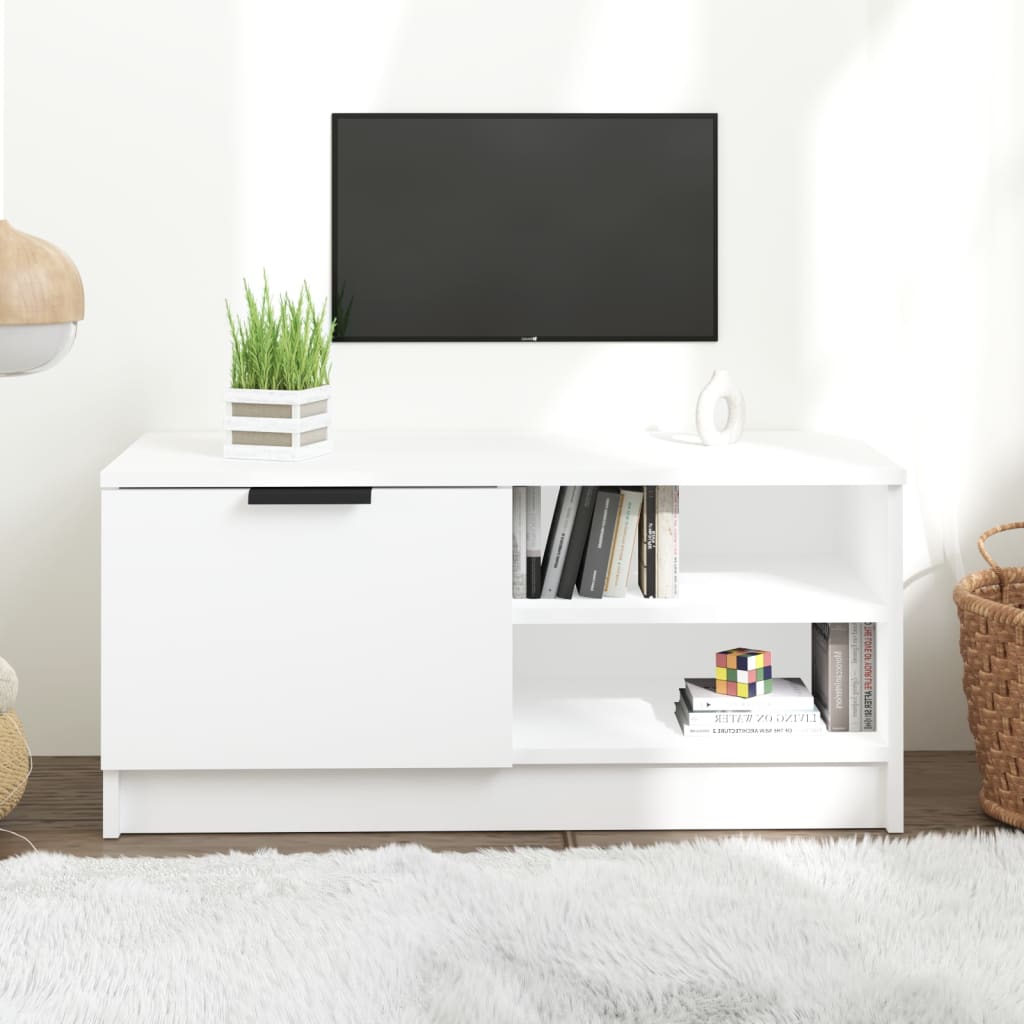 Vetonek Mueble para TV madera contrachapada blanco 80x35x36,5 cm