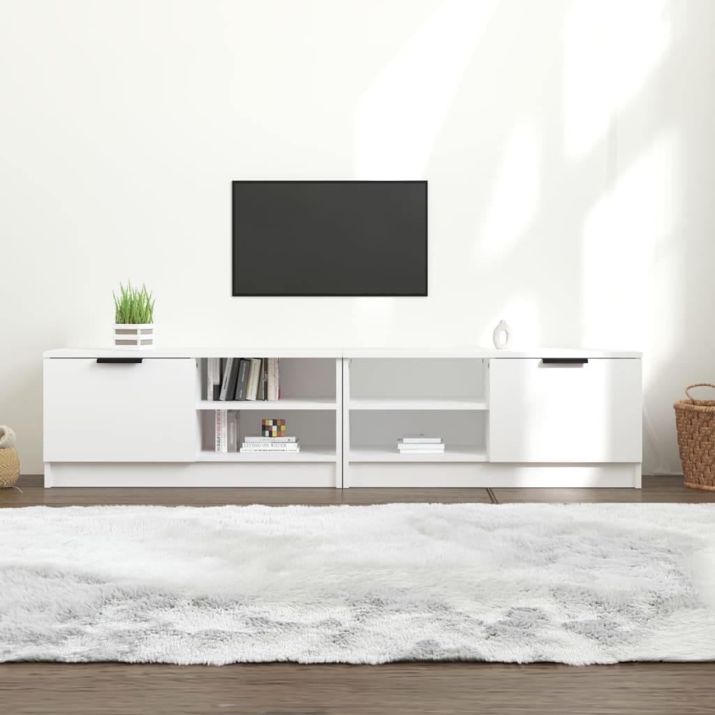 Vetonek Mueble para TV 2 pzas madera contrachapada blanco 80x35x36,5 cm